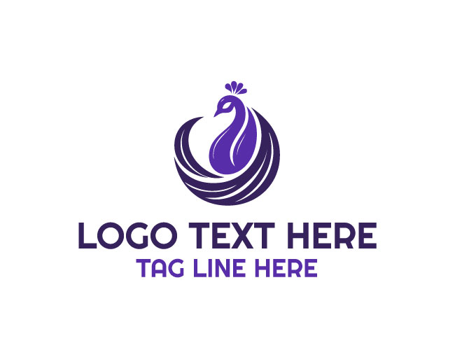  Peacock Nature Elegance Logo