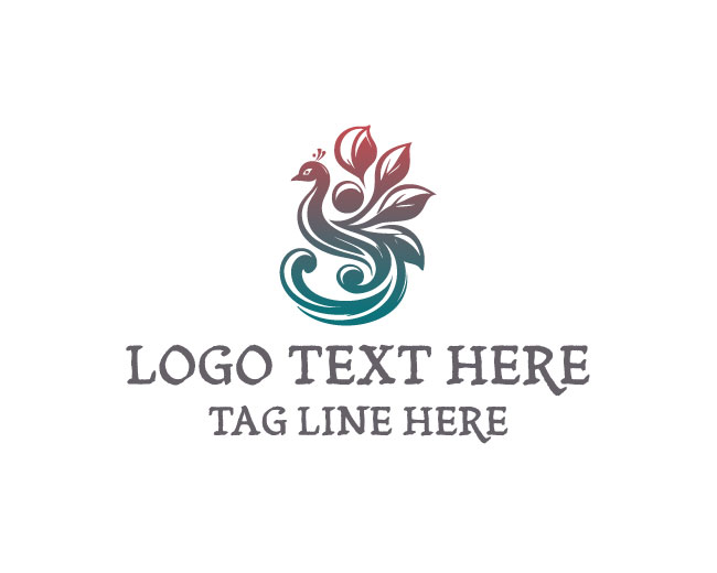 Peacock Feather Curve Logo