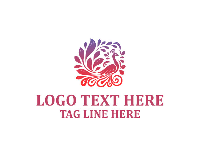 Peacock Feather Silhouette Logo