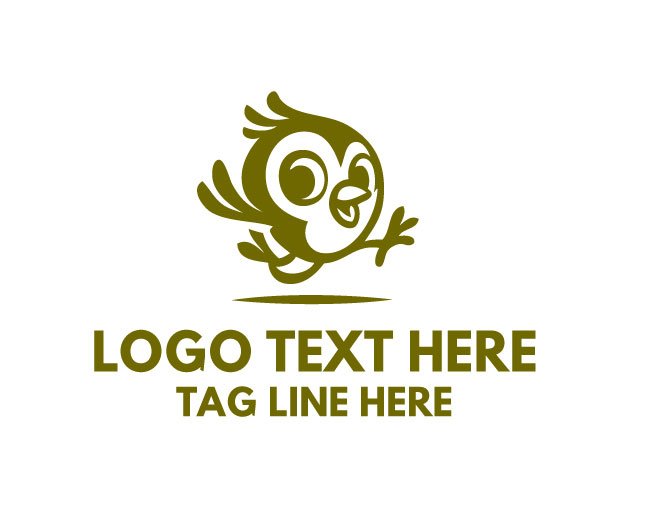 Flying Bird Cartoon Character Logo