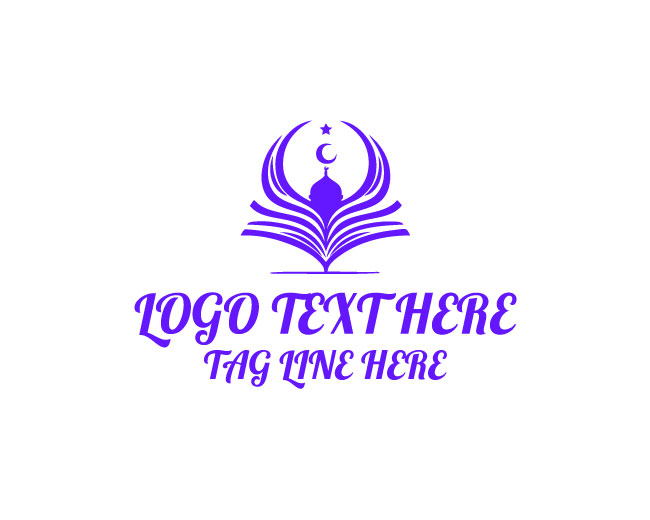 Holy Book Mosque Moon Logo