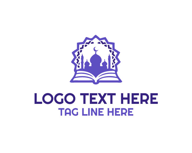  Holy Book Elegant Mosque  Logo