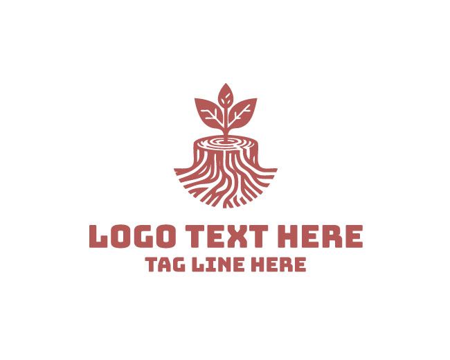  Wood Stump Rustic Logo