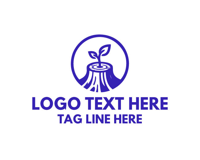 Wood Tree Stump Eco Logo
