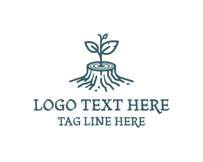  Wood Stump Growth  Logo