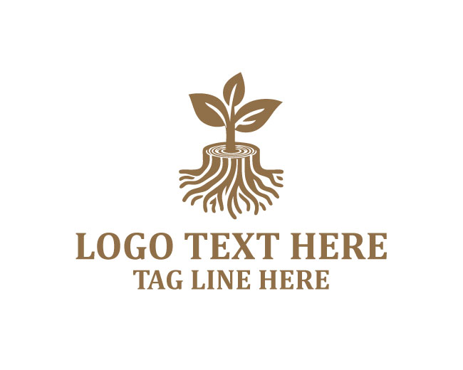 Wood Stump Forest Eco Logo