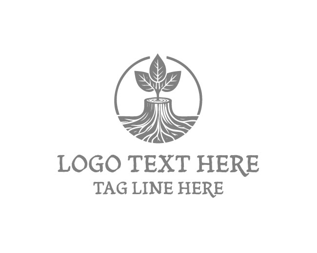  Wood Tree Stump Handmade Logo