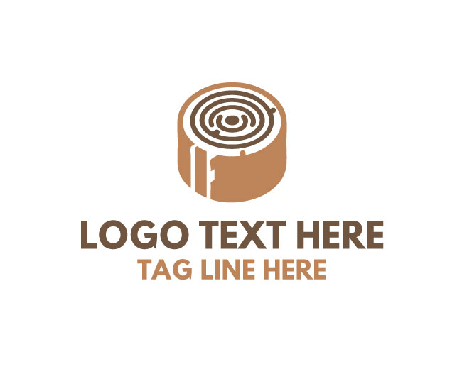 Wood Tree Stump  Nature Logo
