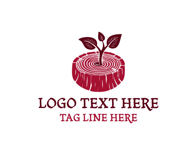 Wood Tree Stump Eco Logo