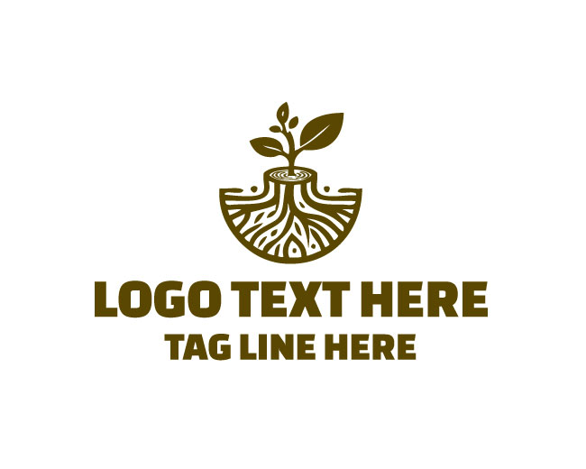  Wood Stump Eco Symbol Logo