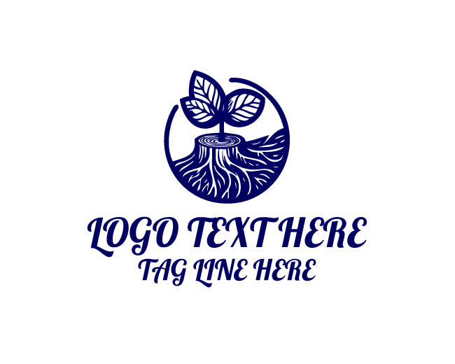Wood Tree Stump Natural Cycle Logo