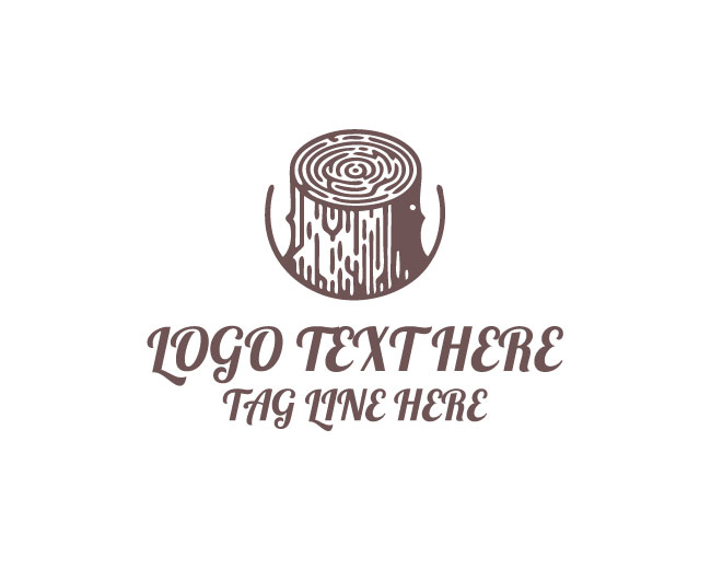 Wood Tree Stump Eco Root Logo