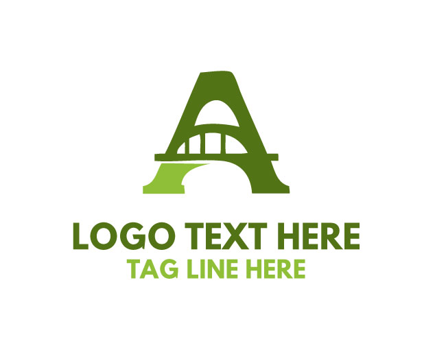 Letter A Bridge Structure Logo