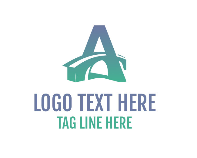 Letter A Bridge Build Logo
