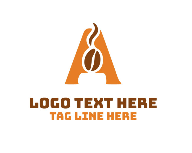 Letter A Coffee Bean Logo