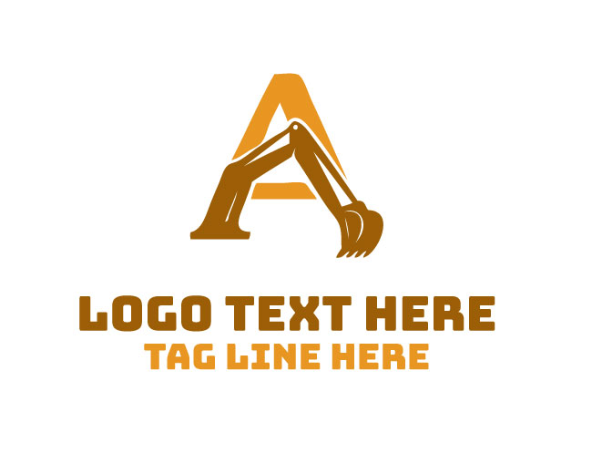 Letter A Excavator Arm Logo