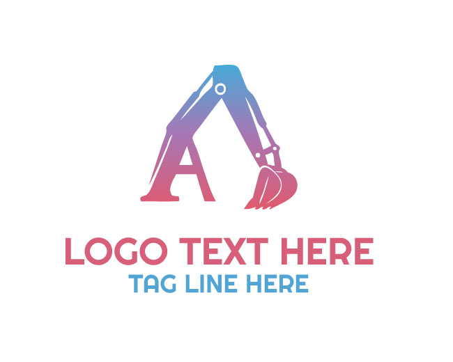 Letter A Excavator Logo