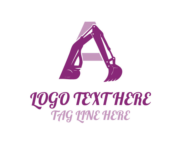 Letter A Excavator Line Logo