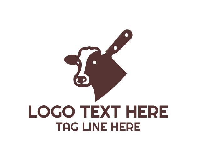  Butcher Knife Cow Head Logo