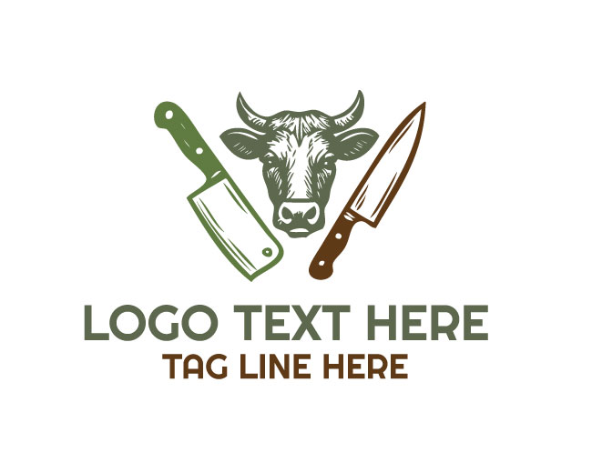 Butcher Knives Cow Logo