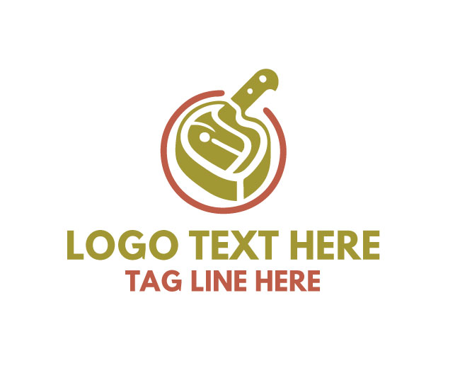 Butcher Cutting Meat Logo
