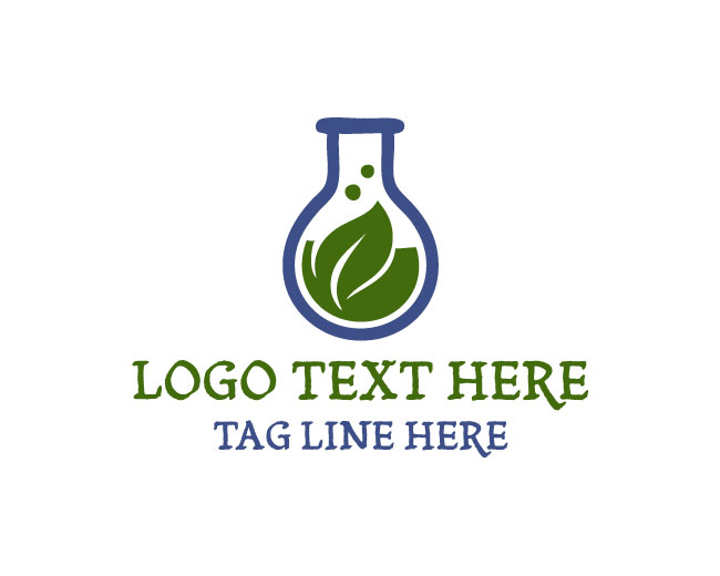 Herbal Leaf Beaker Logo