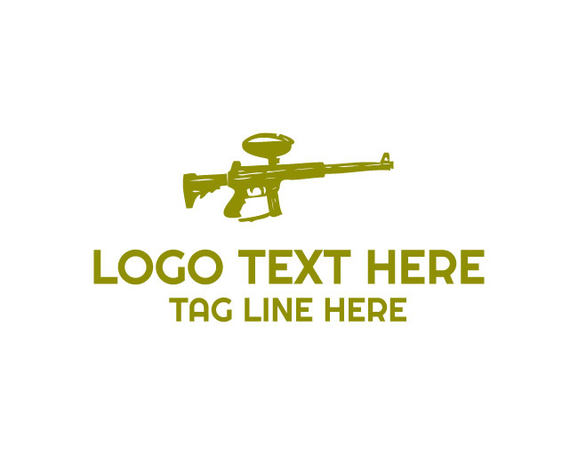 Gun Paintball Fire Logo