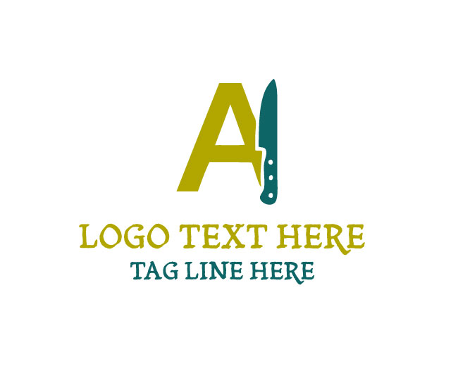 Letter A Knife Logo