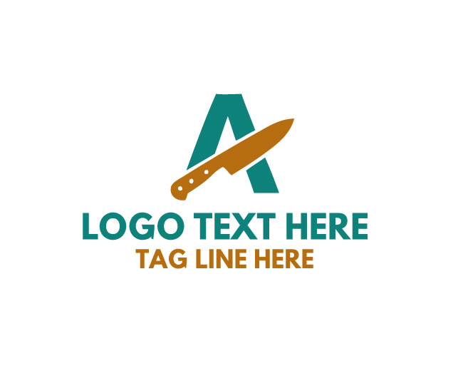 Letter A Knife Chef Logo