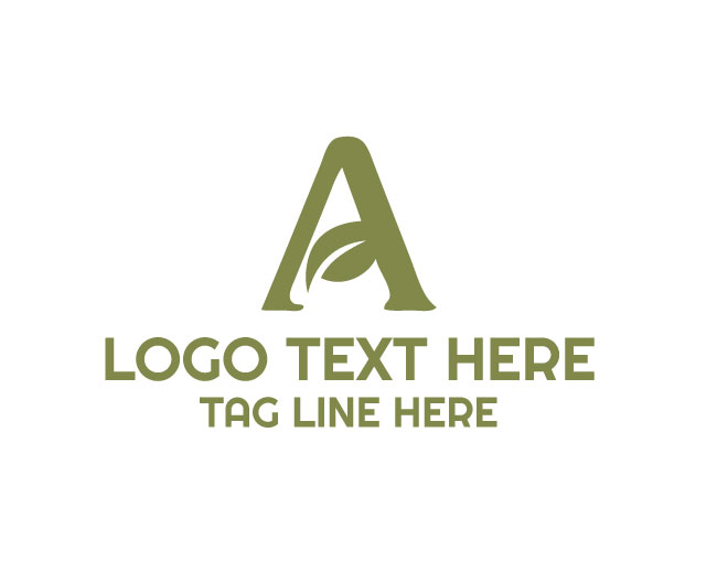 Letter A Leaf Eco Logo