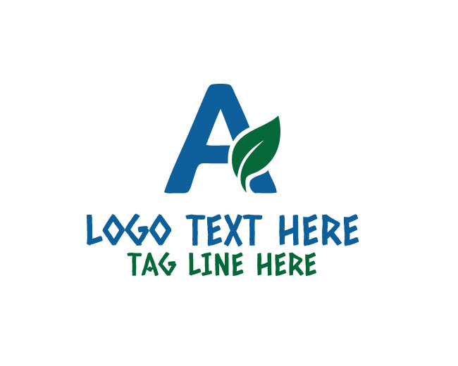 Letter A Leaf Nature Logo