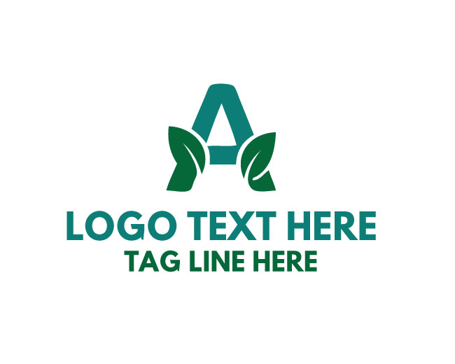 Letter A Leaf Minimal Logo