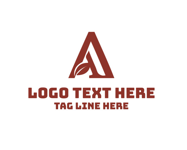 Letter A Leaf Icon Logo