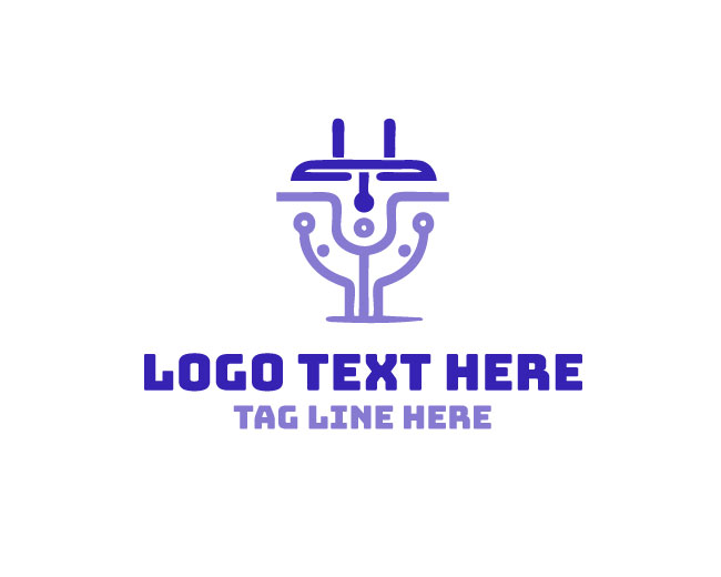 Electric Plug Circuit Logo