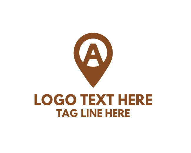Letter A Location Pin Logo