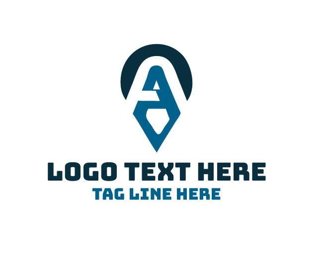 Letter A GPS Pin Logo