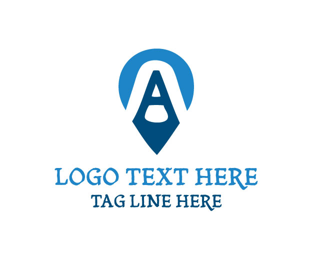 Letter A Map Pin Minimal Logo