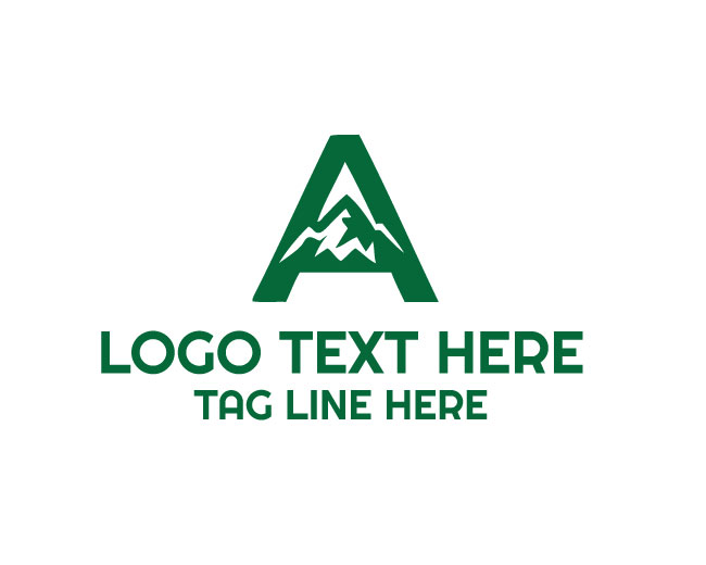 Letter A Mountain Peak Logo