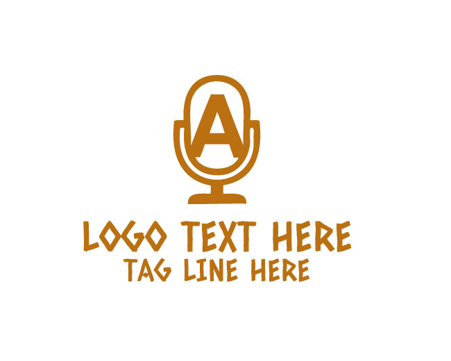 Letter A Podcast Mic Logo