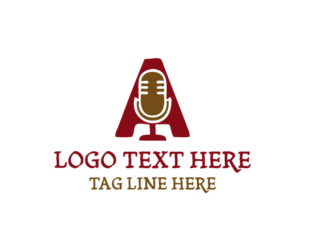 Letter A Microphone Logo