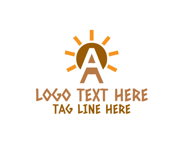 Letter A Sun Rays Logo