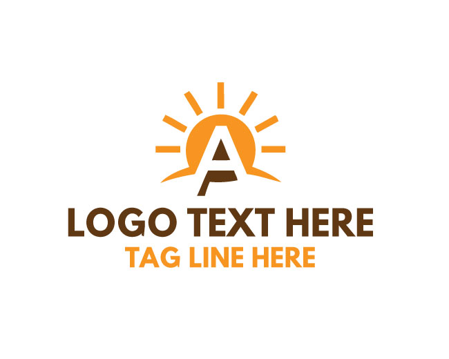 Letter A Sun Rays Logo