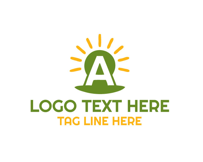 Letter A Sun Rays Logo