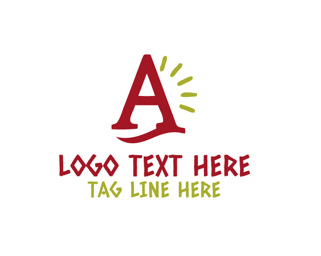Letter A Sun Minimal Logo