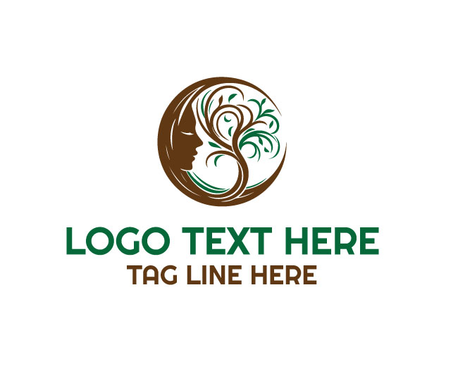 Feminine Crescent Tree Logo