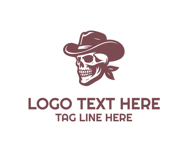 Outlaw Hat Skull Logo logo template preview