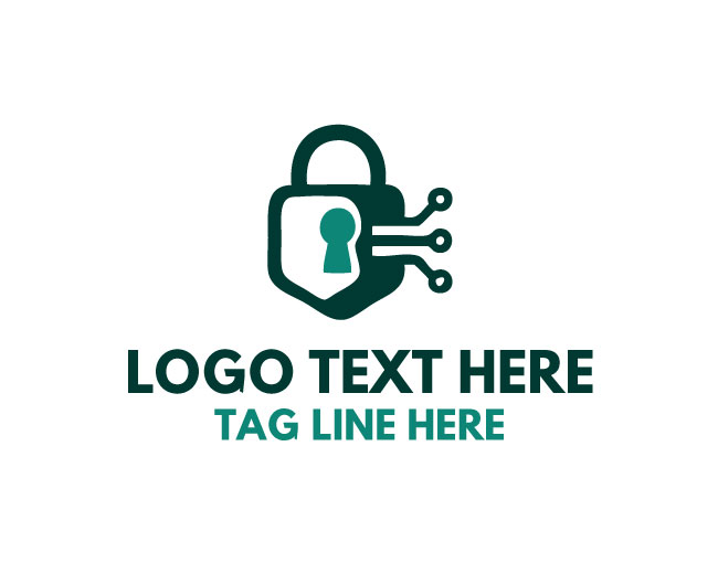 Padlock Tech Shape Logo