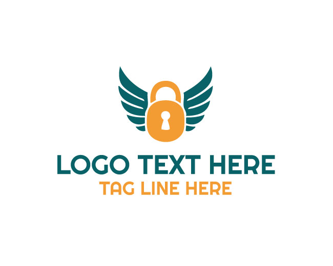 Padlock Simple Wings Logo