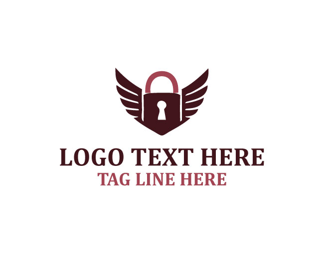 Padlock Abstract Wings Logo