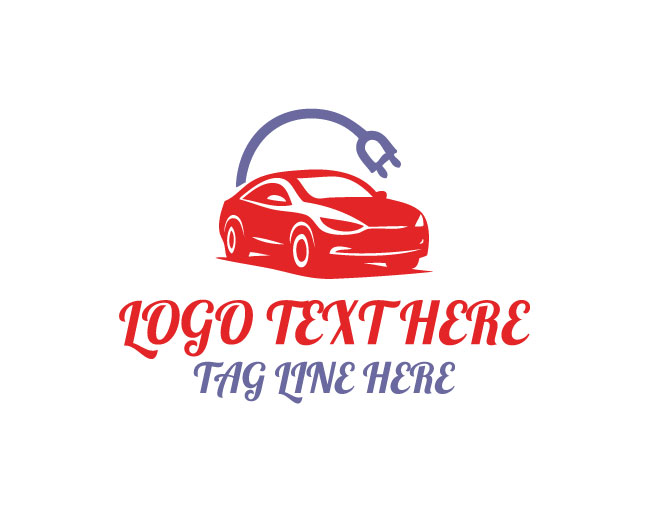 Electric Red Car Plug Logo